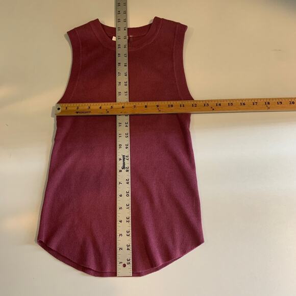 Be Cool Tank Top Women M/L Raspberry Sleeveless Ribbed Knit Crew Neck Fitted - Picture 7 of 12